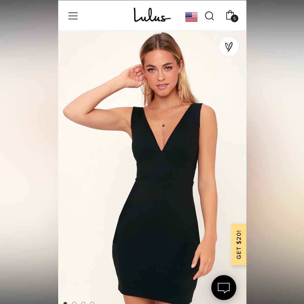 NWT - Lulu’s Babes & Bubbly Black Bodycon Dress - M
